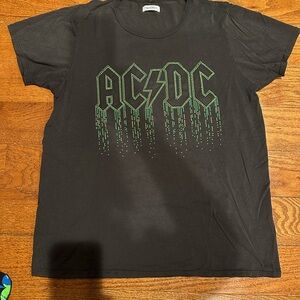 Lauren Moshi Black Tee with Studded AC/DC